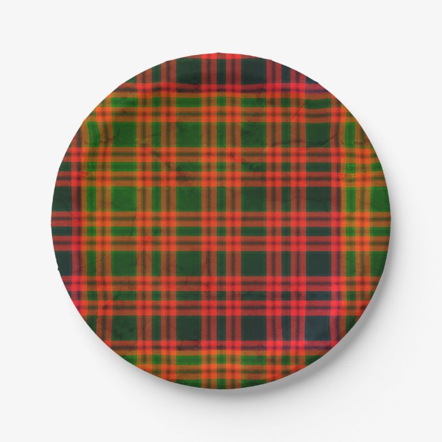 Christmas Plaid Pattern Design-62669 Paper Plates (Front)