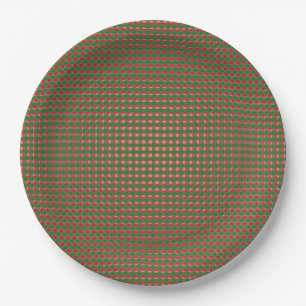 Christmas Plaid Pattern Paper Plates
