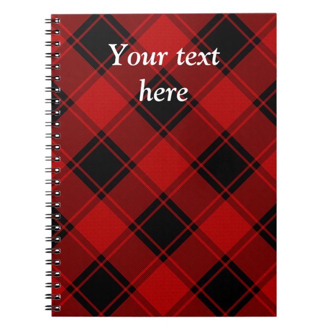 Christmas plaid pattern red and black notebook (Front)