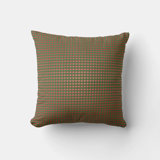Christmas Plaid Pattern Throw Pillow (Front)