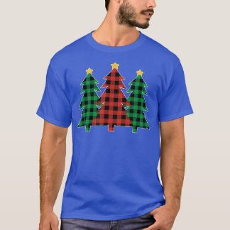 Christmas Plaid Pattern Ugly Christmas Tree T-Shirt