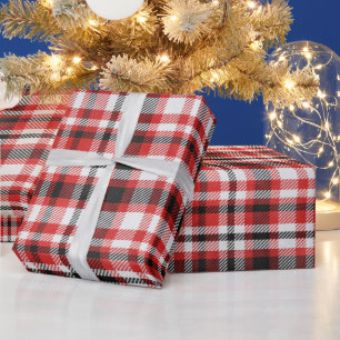 Christmas plaid pattern wrapping paper
