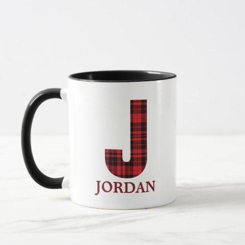 Christmas Plaid Personalized Coffee Mug J