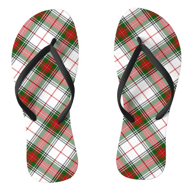 Christmas Plaid ~ Personalized Flip Flops (Footbed)