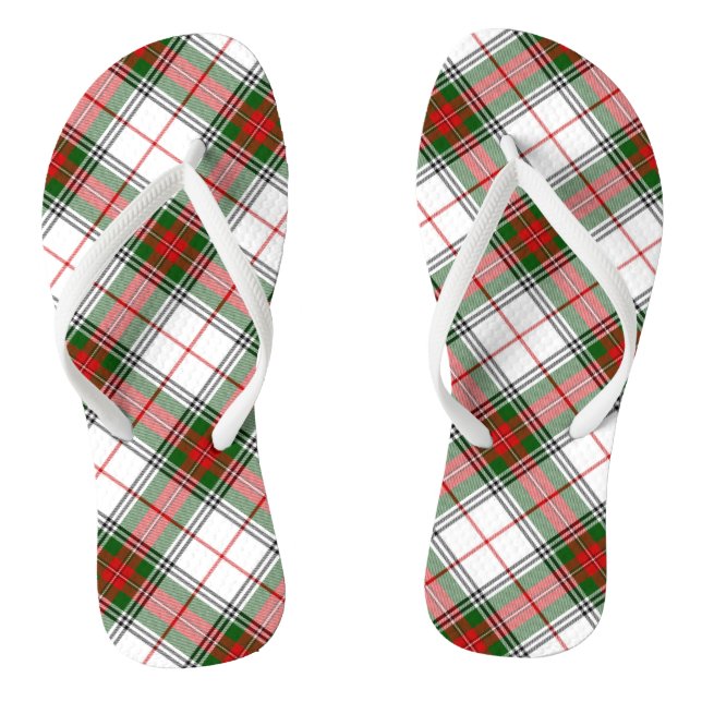 Christmas Plaid ~ Personalized Flip Flops (Footbed)