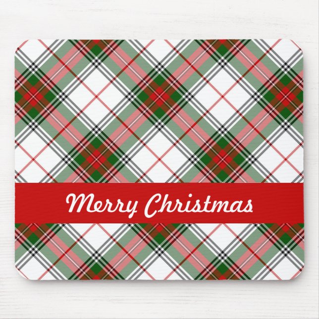 Christmas Plaid ~ Personalized Mouse Pad (Front)