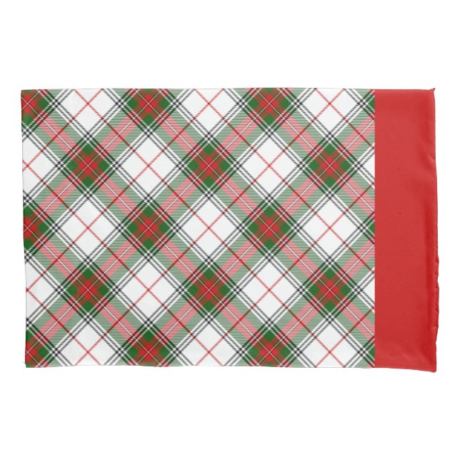 Christmas Plaid ~ Personalized Pillow Case (Front)