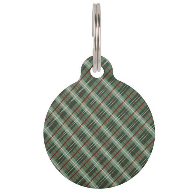 Christmas Plaid Pet Name Tag (Front)