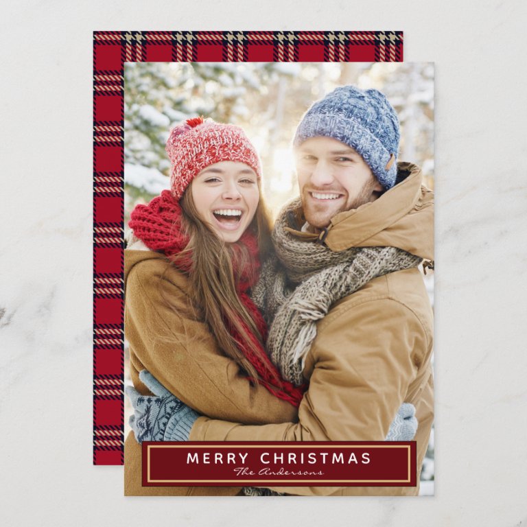 Christmas Plaid Photo Card