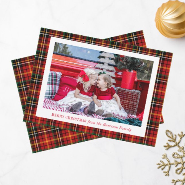 Christmas Plaid Photo Holiday Card (Creator Uploaded)