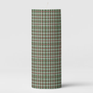 Christmas plaid pillar candle
