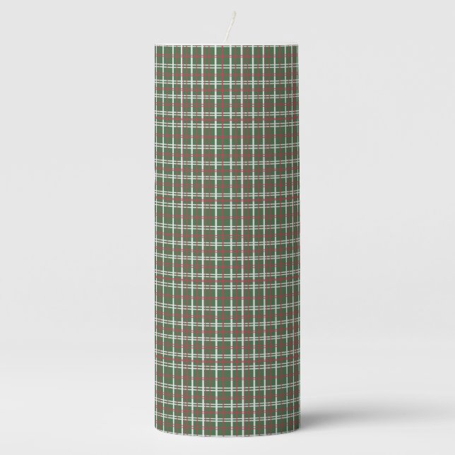 Christmas plaid pillar candle (Front)