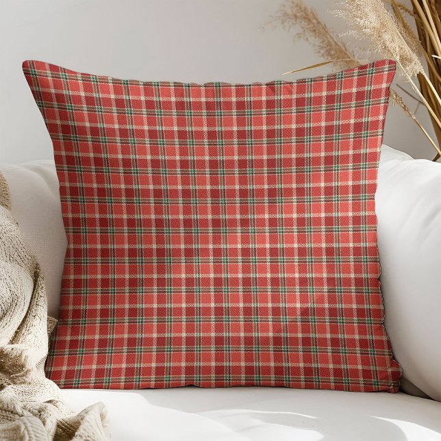 Christmas Plaid Pillow Red Green Gift for Home (Christmas Plaid Pillow Red Green Gift for Home)