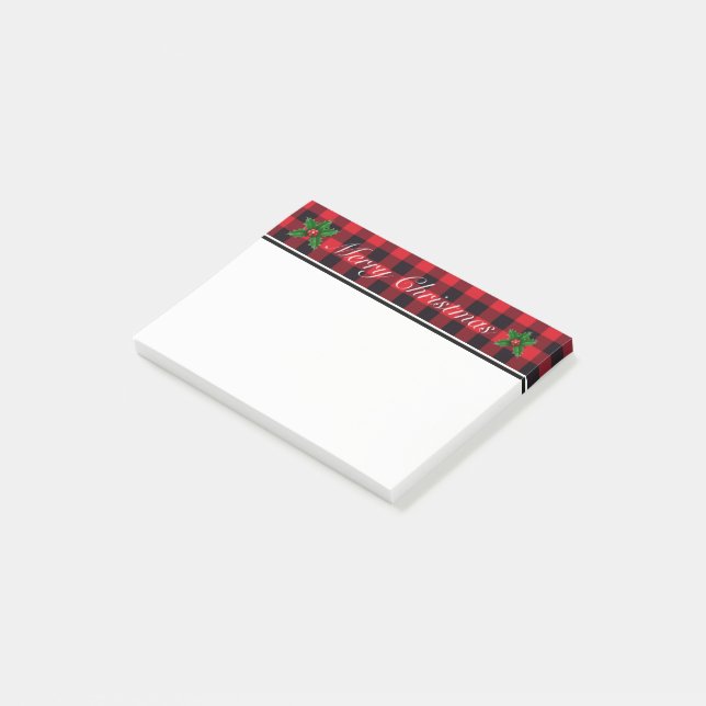 Christmas Plaid Post It Notes (Angled)