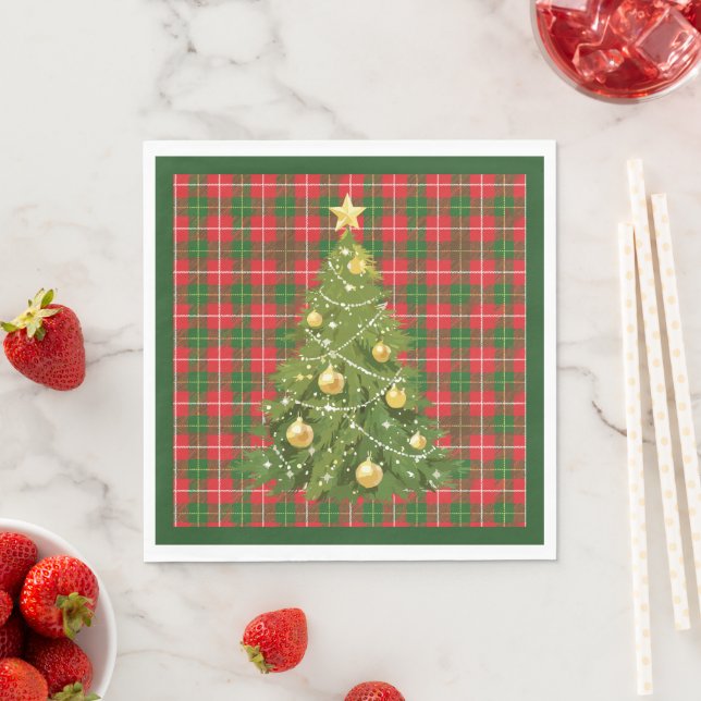 Christmas Plaid Red and Green Napkins (Insitu)