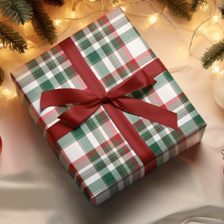 Christmas Plaid Red And Green Wrapping Paper