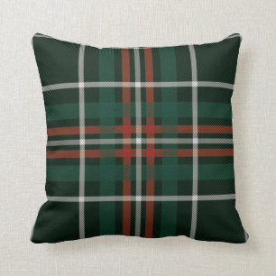 Christmas Plaid Red Green White Simple Pattern Throw Pillow