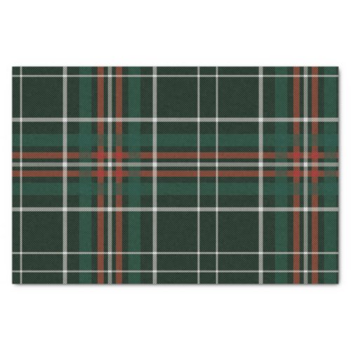 Christmas Plaid Red Green White Simple Pattern Tissue Paper