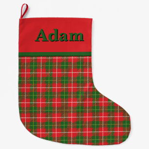 Christmas Plaid Red with Green Large Christmas Stocking
