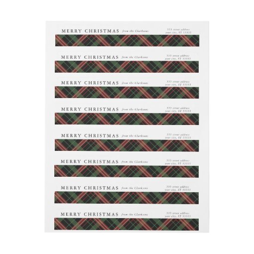 Christmas Plaid Return Address Labels | Zazzle