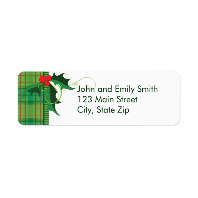 Christmas Plaid Return Address Labels (Front)