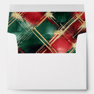 Christmas Plaid Seasons Greetings Envelope