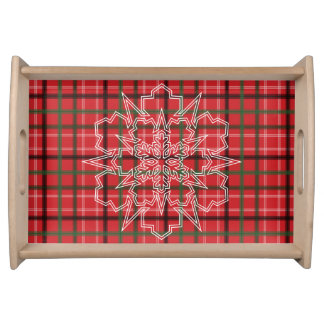 Christmas plaid serving tray