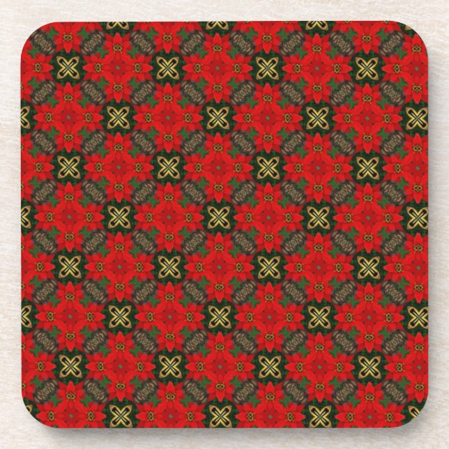 Christmas Plaid Set of Cork Coasters (Front)