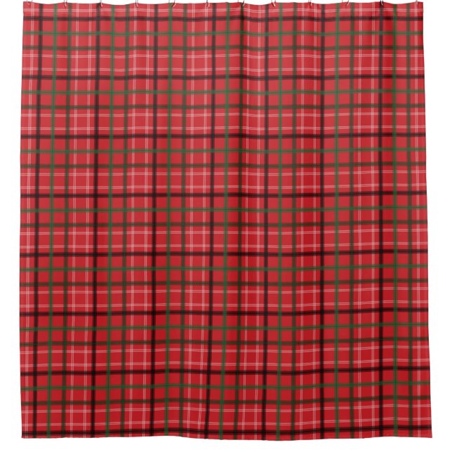 Christmas plaid shower curtain (Front)