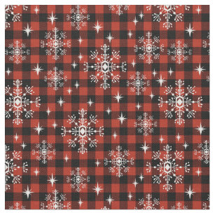 Cotton Buffalo Plaid Checkered Check Plaid Holly Jolly Christmas Winter Red  and Black Cotton Fabric Print by the Yard (49803-Black/Red)