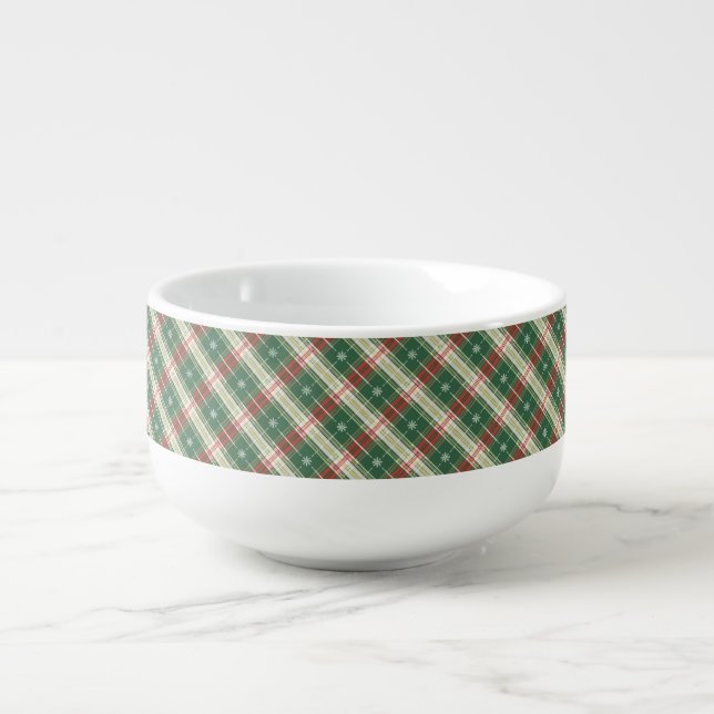 Christmas Plaid  Soup Mug (Front)