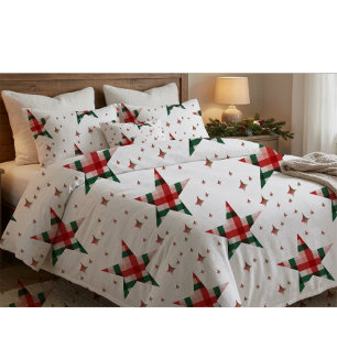 Christmas Plaid Star Unique Design  Fleece Blanket