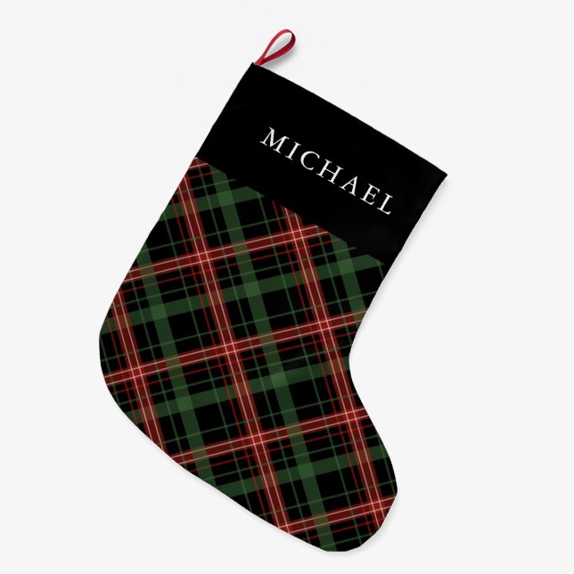 Christmas Plaid Stocking (Front (Hanging))