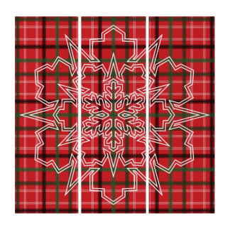 Christmas plaid triptych