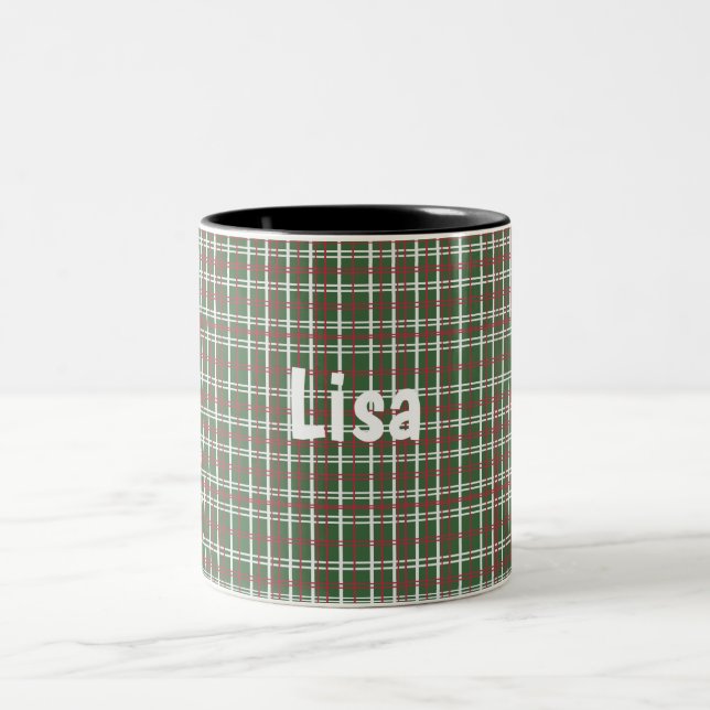 Christmas plaid Two-Tone coffee mug (Center)