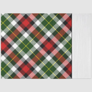 Christmas Plaid Two Tone Festive Red Green White Tissue Paper