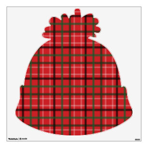Christmas plaid wall decal