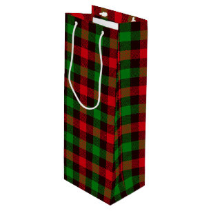 Christmas Plaid Wine Gift Bag
