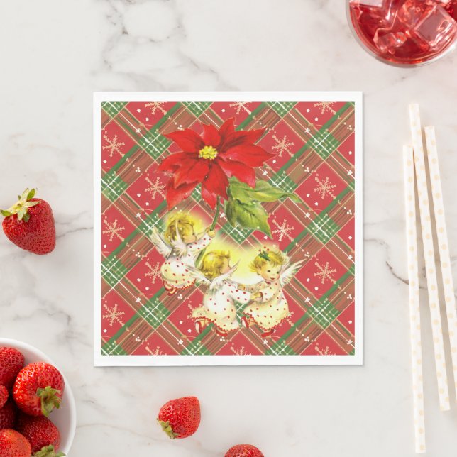 Christmas Plaid with Angels Napkins (Insitu)