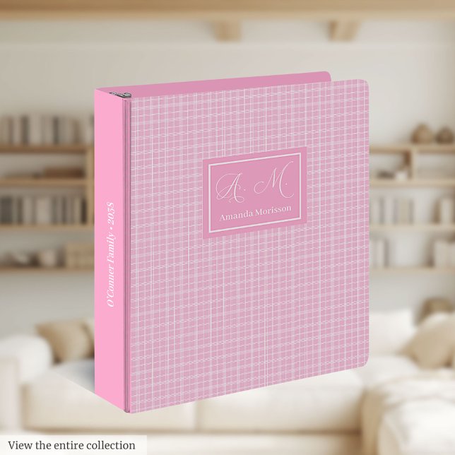 Christmas Planner 3 Ring Binder Pink Plaid Accent (Christmas Planner 3 Ring Binder Pink Plaid Accent)