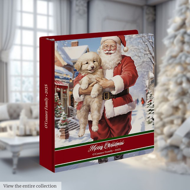 Christmas Planner Ring Binder Santa Puppy Album (Christmas Planner Ring Binder Santa Puppy Album)
