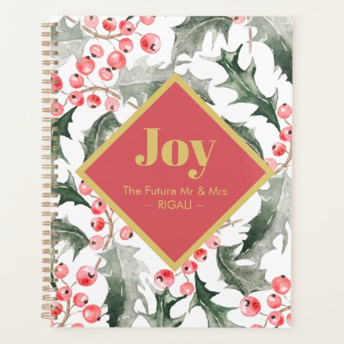 Christmas Planner Watercolor Holly  Berries