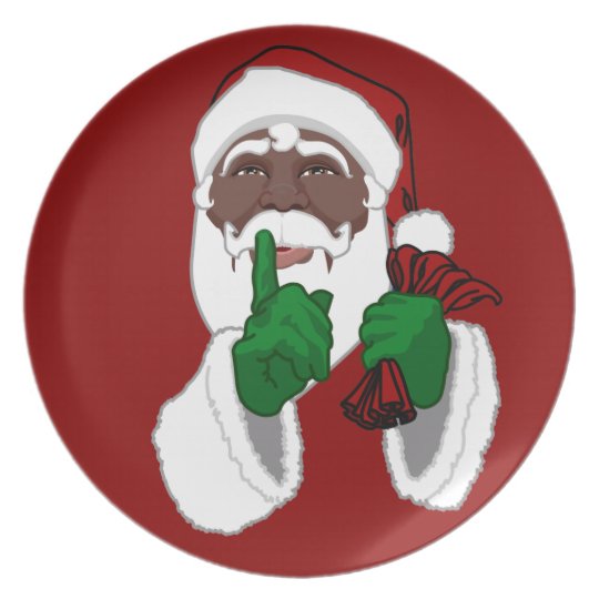 Christmas Plate African American Santa Plates