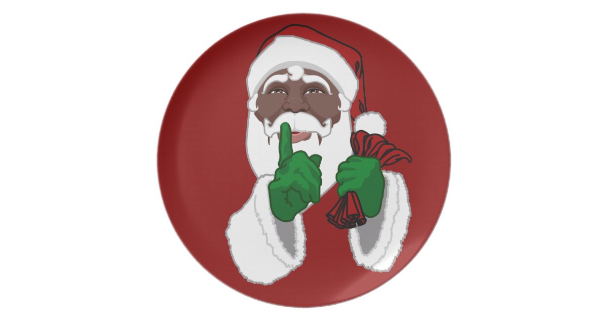 Christmas Plate African American Santa Plates Zazzle