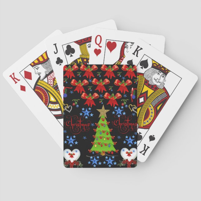 Christmas playing card deck black (Back)