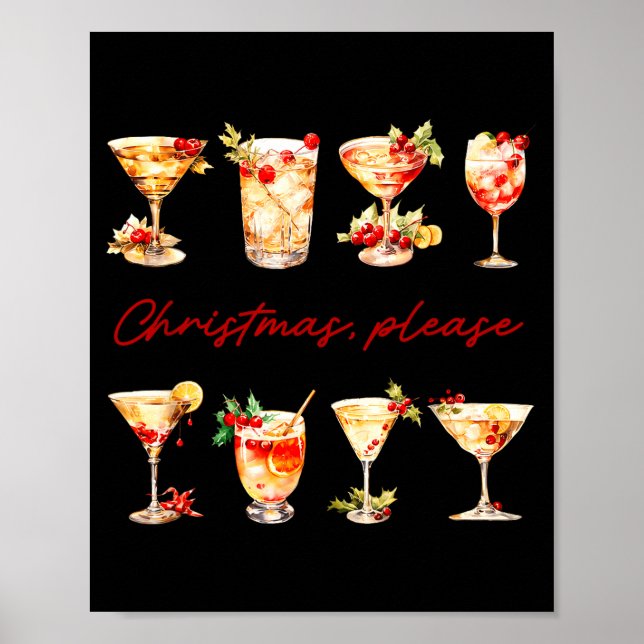 Christmas Please Vintage Christmas Tails Girls Wom Poster (Front)