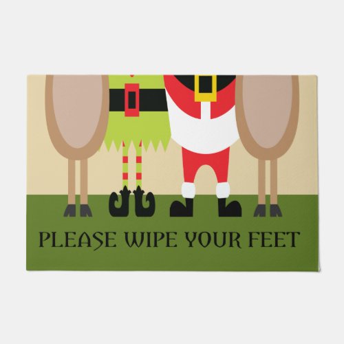 Christmas Please Wipe Your Feet Door Mat