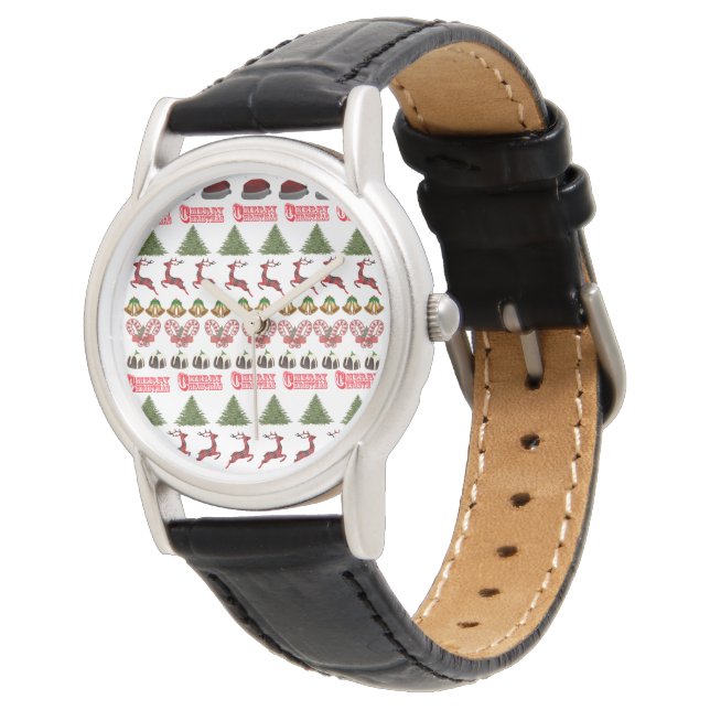 Christmas Pleasures Pattern, Watch (Angled)