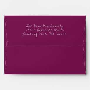 Christmas Plum Color Custom Holiday Envelope