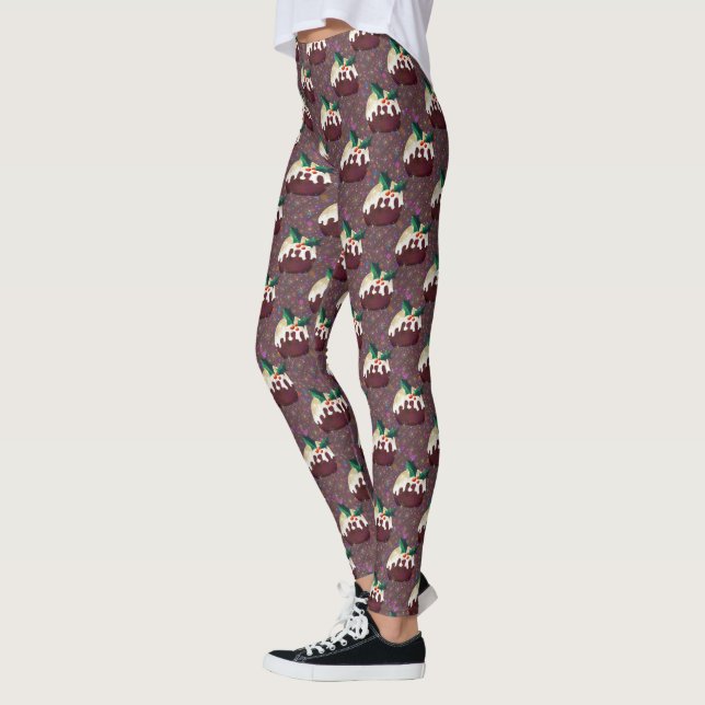Christmas Plum Pudding   Leggings (Left)